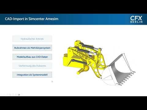 Simcenter Amesim - Kombination von flexiblen Körpern, Hydraulik und Regelung