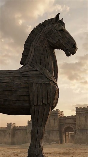 A wooden horse that ended a ten-year war in a single day?! The true ending of Troy 🐴 #TrojanHorse...