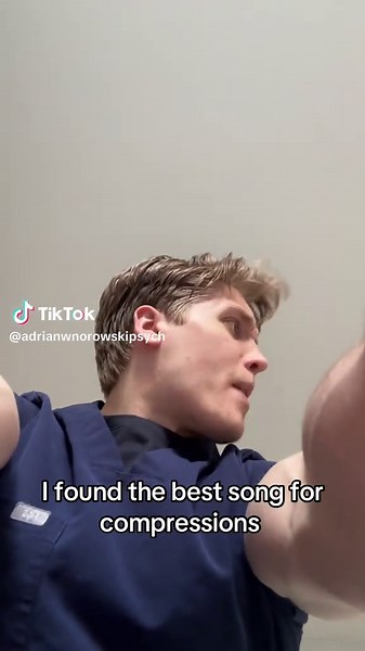 I found the best song for compressions #nursehumor #nursetok #nursesoftiktok