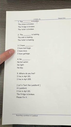 Basic Expressions. Reporting a Problem to a Landlord.