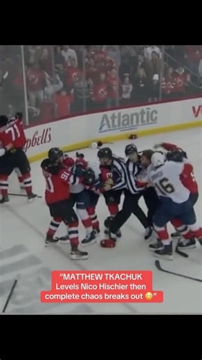 MATTHEW TKACHUK Levels Nico Hischier then complete chaos breaks out 😳