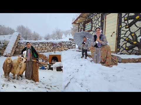 Heavy Snow, Real Life ❄️ Nomadic Mother in a Freezing Winter Shelter