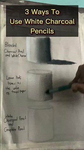 3 Ways to use white charcoal pencil #art