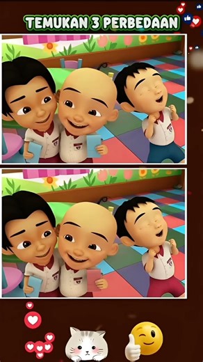 temukan 3 perbedaan upin ipin#kartun#tekateki #tebakgambar