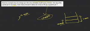 there is a small virus in a large jar. the virus doubles itself... | Filo