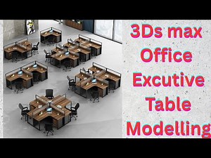 Create Stunning Office Tables in 3ds Max with V-Ray. Office design, office computer table design.