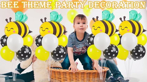 4 Sets Bee Baby Shower Party Balloons Stand Kit With Bumble Bee Foil Balloons Yellow Black White Honey Party Balloon Centerpiece for Tables for Gender Reveal Sweet As CanBee Birthday Decorations