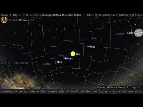 October 3, 2025. The 17th of Virgo. From (UTC+ 00:00)