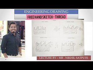 Engineering Drawing | Free hand sketch | Thread | Learn with Nikhil