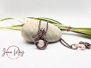 Swirls & Pearls, Pearl Lentil Bead Wire Wrap Necklace, Gift, Unique Jewelry, Handmade Jewelry, Gift for Her, One of a Kind, Free Form Design - Etsy Australia