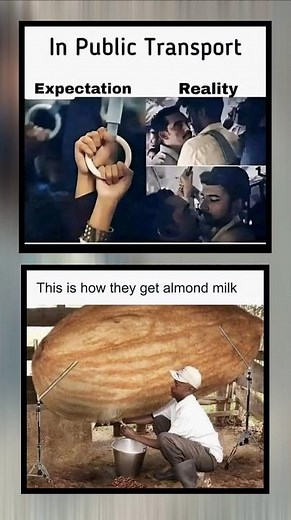 Expectation vs Reality in Public Transport + Almond Milk Meme 😂#shorts #trending #viral