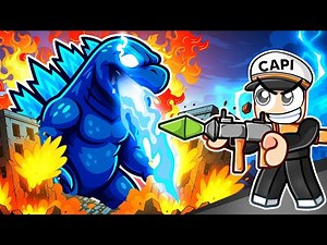 DESTROYING GODZILLA as a HUMAN in ROBLOX
