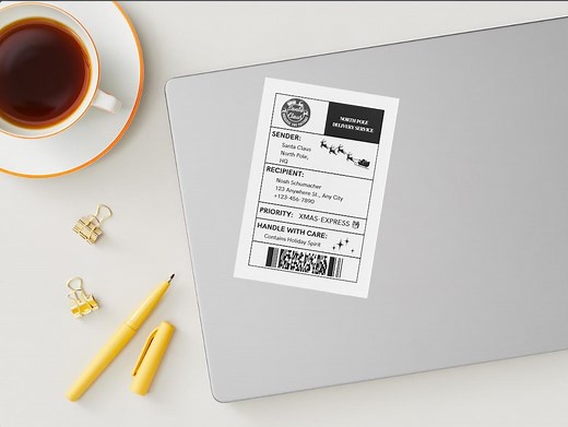 Printable Christmas Label Canva Template BN | North Pole Gift Tag | Santa Delivery Label | Editable Holiday PDF Template - Etsy UK