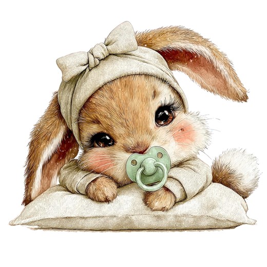 Baby Bunny Clipart: Baby Shower Graphics, Nursery Decor (digital Download) 12 PNG Files - Etsy UK