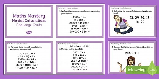Year 6 Maths Mastery Mental Calculations Challenge Cards