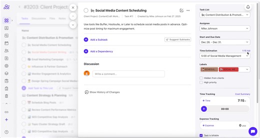 How do you split the estimate time inside a task?