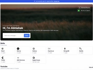 A single-page landing page developed using react.js and tailwind