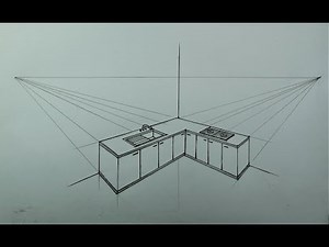 Architecture Basic How To Draw a Simple Kitchen Set in 2 Point Perspective #6