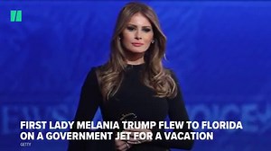 The first lady flew to the Sunshine State on a military plane despite the government shutdown. | HuffPost Politics