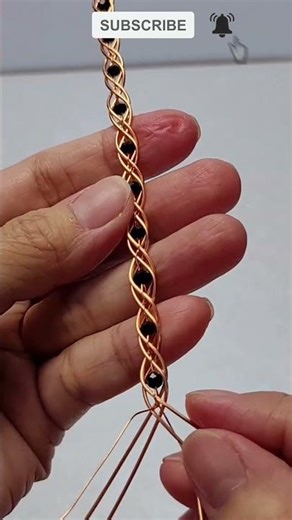 jewelry making - XO bracelet - crystal beads and copper wire #diy #shortsvideo