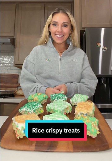 Delicious Green Lucky Charms Rice Crispy Treats for St. Patrick's Day