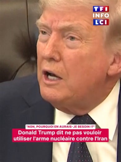 🔴 Guerre en Iran : Donald Trump dit ne pas avoir l'intention d'utiliser l'arme nucléaire contre l'Iran