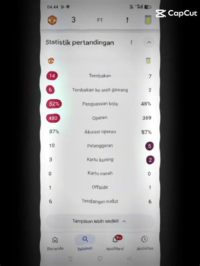 king MU menang melawan Aston villa vs MU dengan skor 3:1