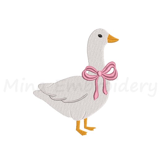 Silly Goose With Bow Embroidery Design, Mini Goose Design, Machine Embroidery Design, 5 Sizes, Instant Download - Etsy
