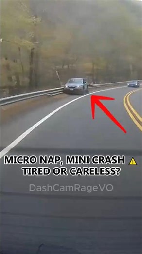 DRIVER DOZES OFF… AND GENTLY CRASHES 😴💥 #dashcamragevo