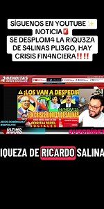 69K views · 2.9K reactions | SÍGUENOS EN YOUTUBE NOTICIA � SE DESPLOM4 LA RIQU3ZA DE S4LINAS PLI3GO, HAY CRISIS FIN4NCIERA!!!!! | Benditas Redes Sociales | Facebook