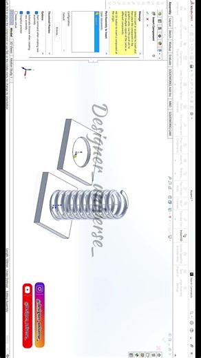 Spring Animation in Solidworks #3ddesign #solidworkstutorial #3ddesign #caddesigner #solidworks3d
