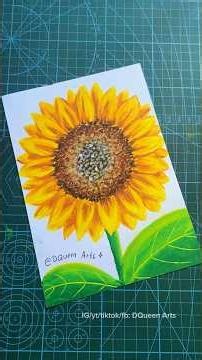 How to Draw a Sunflower with Oil Pastels 🌻#art #drawing #drawingtutorial #howtodraw #dqueenarts