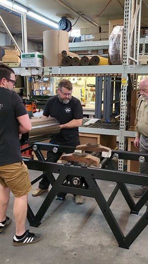 A little peek at some floor model press assembly! #printmaking #takachpress #artofprintmaking #printmakingcommunity #print #art #printmakersofinstagram #printmaker #etching #arttools #etchingexperts #traditional #intaglio #printtools #wip #processvideo #behindthescenes #process #press #handmade #printingpress #original #50yearsold #lifelong #reliefprinting #relief #assembly | Takach Press