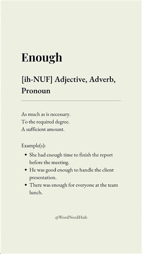 Enough Meaning • Daily English Word