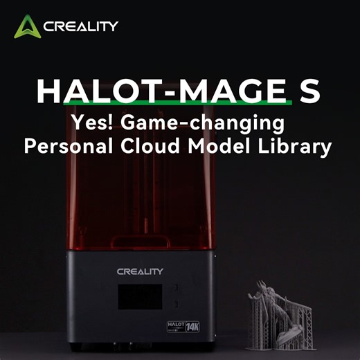 Resin print anytime, anywhere, from a phone or PC.🛜 Use Halot Mage S personal model library via Creality Cloud to upload your designs. Explore now 🤳🏼 to.store.creality.com/sns-halot-mage-s #creality #halotmageS #3dprinting #3dprinter #resinprinting #online3dprinting #resinprinter #tech | Creality