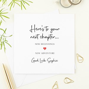 Here’s to Your Next Chapter Personalised Card, New Beginnings Card, New Adventure Card, New Memories Good Luck, Retirement Card - Etsy UK