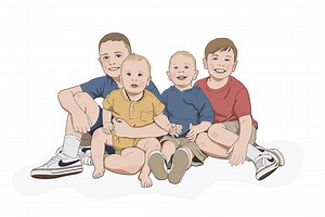 Custom Digital Portrait: Personalized Vector Art (digital Download) - Etsy UK