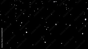 White snow falls in winter Isolated by Alpha channel (transparent background) Use it to enhance any video presentation or animation movie or Cinematic clips or film project