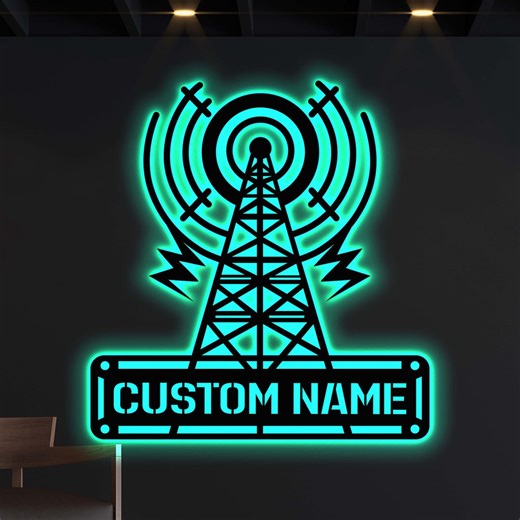 Personalized Ham Radio Metal LED Sign, Custom Amateur Radio Operator Wall Decor - Etsy