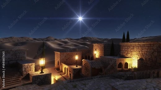 Bethlehem City Under the Bright Guiding Star — Cinematic Holy Night Christmas 4K Animation