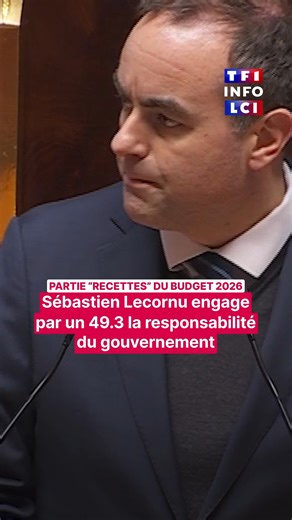 Budget 2026 : le Premier ministre Sébastien Lecornu engage par un 49.3 la responsabilité du gouvernement sur la partie "recettes" | TF1 INFO