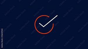 Check mark symbol animation, success checklist icon symbol