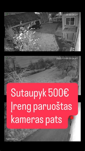 Saugumo Orbita on Instagram: "Sutaupyk ir pakabink pats! Vaizdo stebėjimo kamerų komplektas paruoštas naudojimui! Rašyk žodį Kompletas komentaruose. Viskas suprogramuota, jums tik lieka pakabinti pačias kameras ir viskas. Instrukcija ir tech pagalba įeina į kainą. Garantija 3 metai. Komplektą galima nusipirkti mūsų elektroninėje parduotuvėje https://saugumoorbita.lt/product/pasidaryk-pats-4mp-vaizdo-stebejimo-komplektas-1-4-kameros-dual-light-1tb-hdd/ #saugumoorbita #diy #kameros #namas #statyba