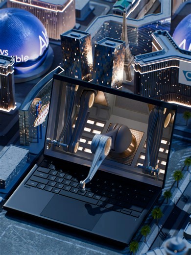 Is it a laptop… or the future taking over Las Vegas? ✨🤖 Meet the newly launched #ASUS #Zenbook DUO, featuring dual screens and futuristic multitasking. Ready to loop that again? 👀💻 #CES2026 #AlwaysIncredible #fyp