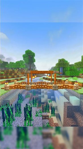 Simple Cozy Bridge Design #minecraft