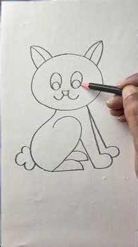 How to draw a cute cat with number 2