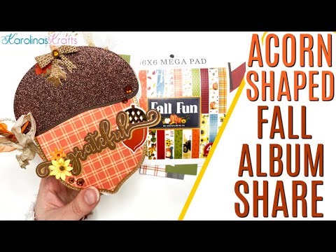 Fall Mini Album Project Share, Acorn Shaped Autumn Mini Album Project Share using Fall Fun