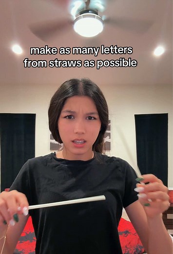 Make as many letters from 2 straws. Should we make this a trend? How many can you do? #Inverted