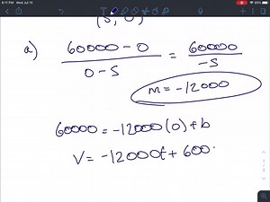 SOLVED:A factory owner installs a new machine costing 60,000. Its expected lifetime is five years, and at the end of that time the machine has no salvage value. (a) Find a formula for the value of the machine after t years, where 0 ≤t ≤5 (b) Complete the following depreciation schedule.