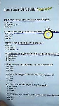 Test Your IQ tricky riddles part 8 #QuizChallenge #Quiz #Trivia #quiztime #riddles